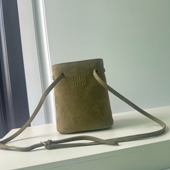 Miu Miu Suede Bucket Bag - Picture 2 of 7